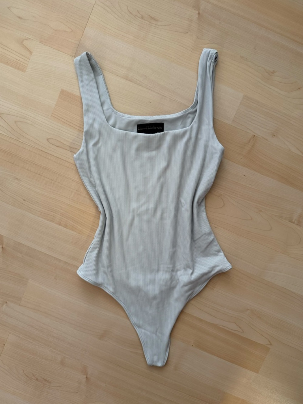 House of Harlow 1960 Light Blue Ribbed Bodysuit
